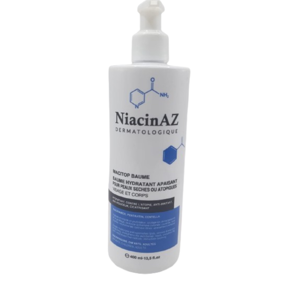 NiacinAZ-Niacitop-Baume-Hydratant-Apaisant-PS-400ml-1.png NiacinAZ Niacitop Baume Hydratant Apaisant PS 400ml – Image 1