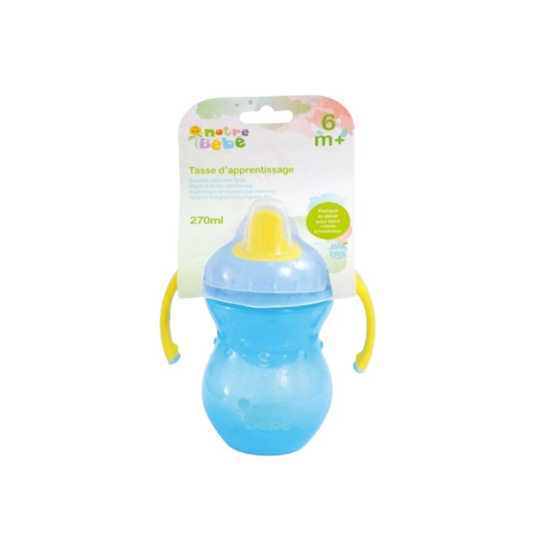 Notre-bebe-Tasse-dapprentissage-bec-semi-souple-6m-270ml-1.jpg Notre Bebe Tasse D'apprentissage Bec Semi Souple +6m 270ml – Image 1