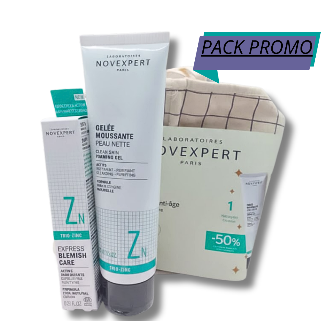 Novexpert-Gelee-Moussant-Trio-Zin-Stop-Bouton-Express-50-Trousse.png Novexpert Gelee Moussant Trio-Zin +Stop Bouton Express+ Trousse -50% – Image 1