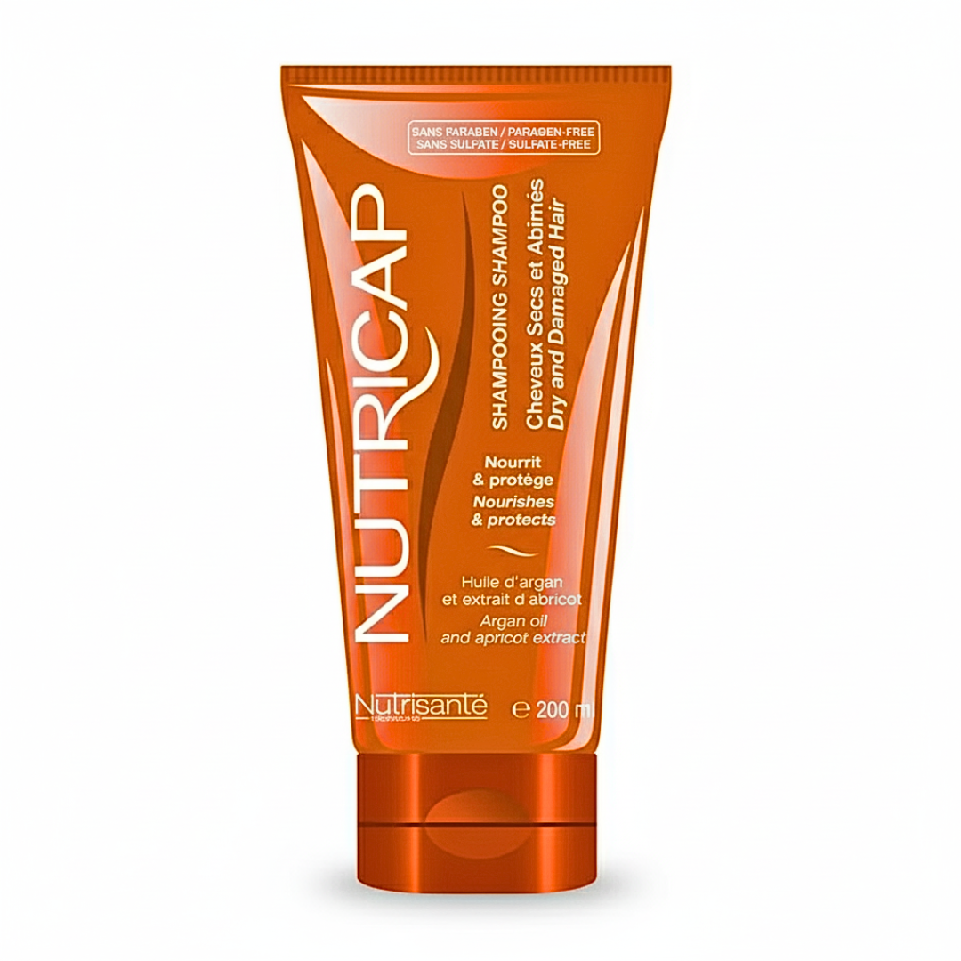 Nutricap-Shamp-Chvx-secs-abimes-200ml-1.png Nutricap Shampoing Cheveux Secs & Abimes 200ml – Image 1