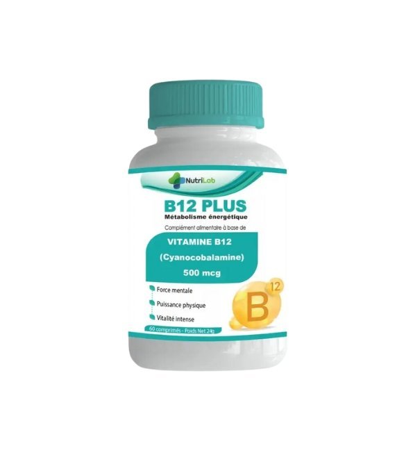 Nutrilab-B12-plus-60cmp-1.jpg Nutrilab B12 Plus 60 Comprimes – Image 1