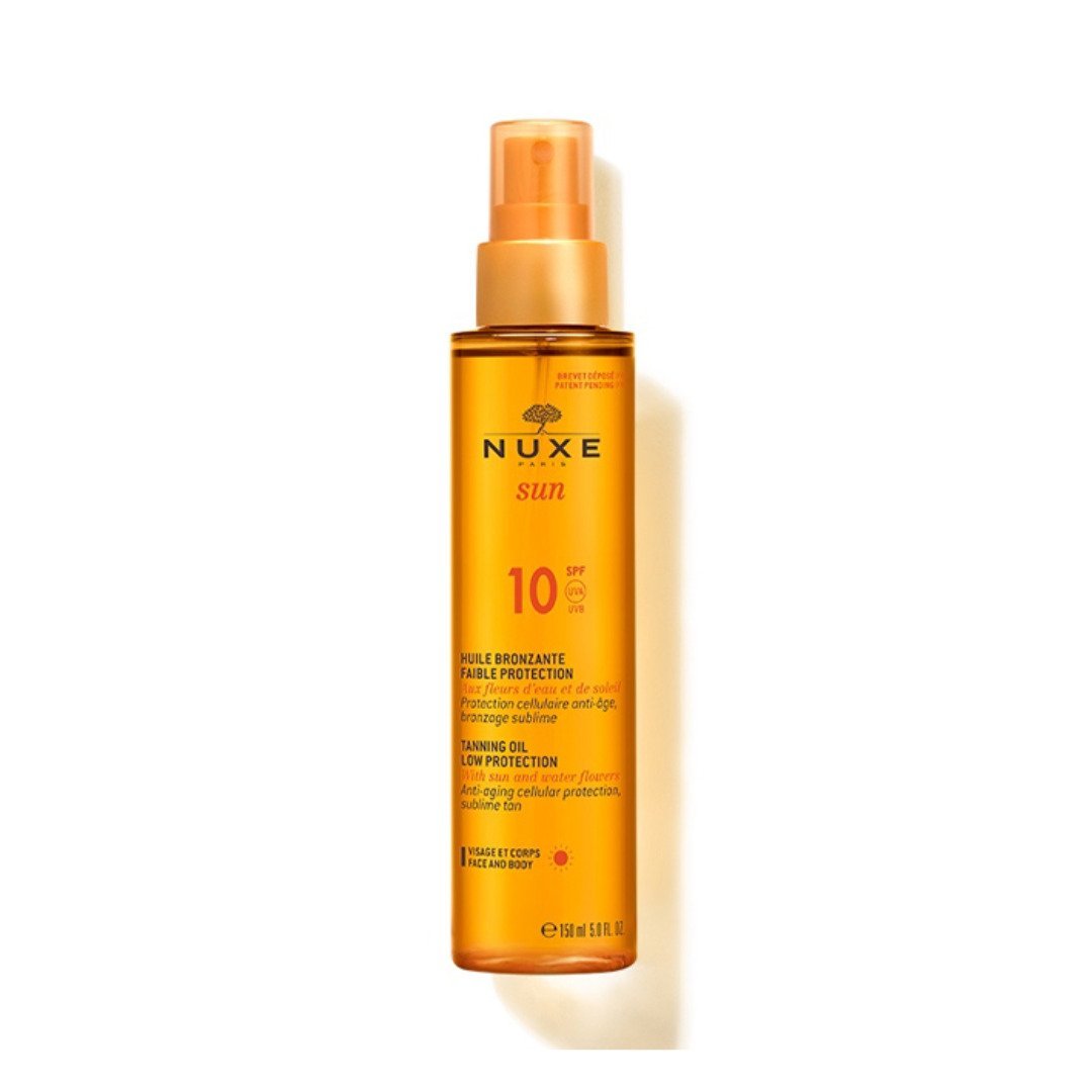 Nuxe-Sun-Huile-solaire-Bronzage-spf10-150ml-1.jpg Nuxe Sun Huile solaire Bronzage Spf10 150ml – Image 1