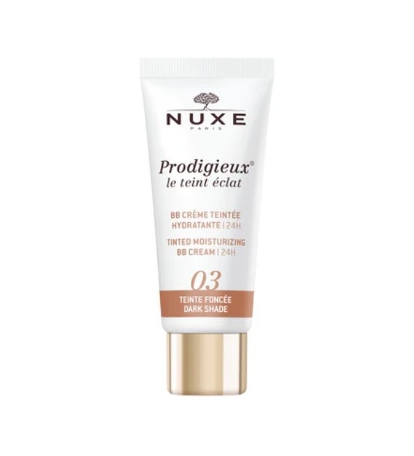 Nuxe-prodigieux-teinte-eclat-03-teint-fonce-30ml-1.jpg Nuxe BB Crème Teintée Hydratante - Teinte Foncée 03 – Image 1
