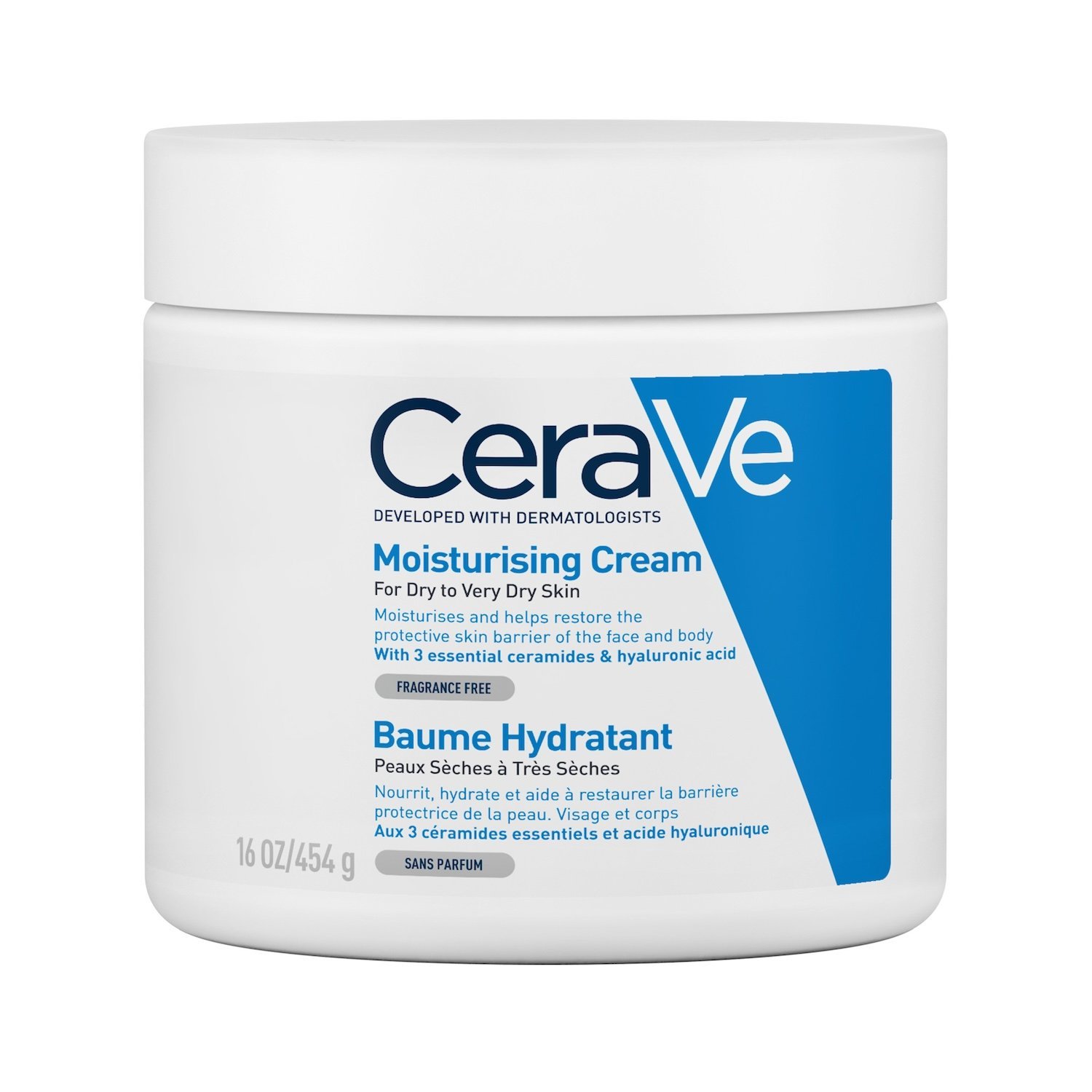 Packshot-Front-17-1-4.jpg CeraVe Baume Hydratant Nourrissant Peau Sèche à Très Sèche | 454g – Image 1