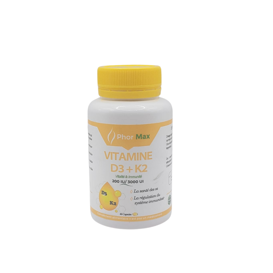 Phormax-Vitamine-D3K2-60-Capsules-1.png Phormax Vitamine D3+K2 60 Capsules – Image 1