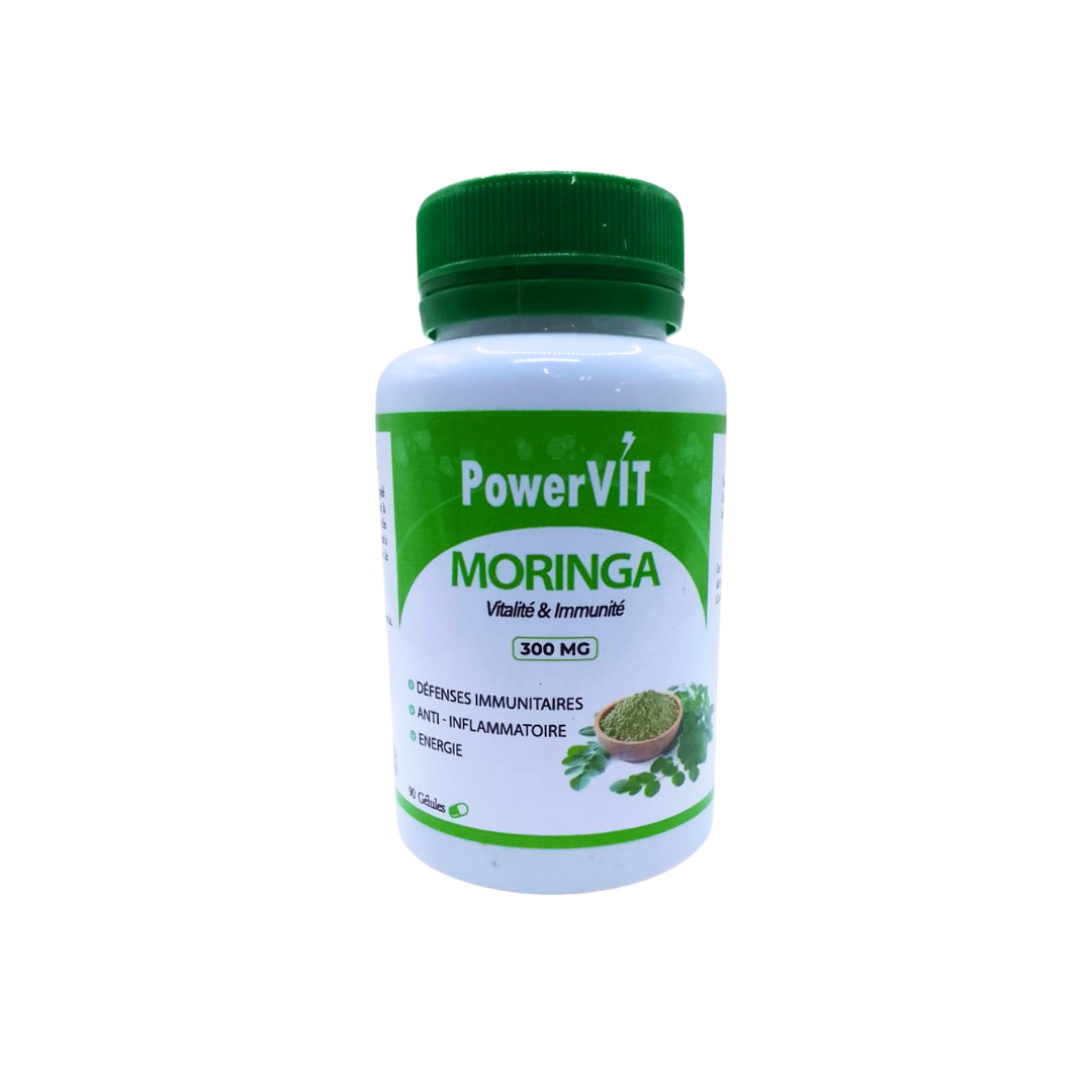 Powervit-Moringa-300mg-90gelules-1.png PowerVIT Moringa 300mg 90 Gelules – Image 1