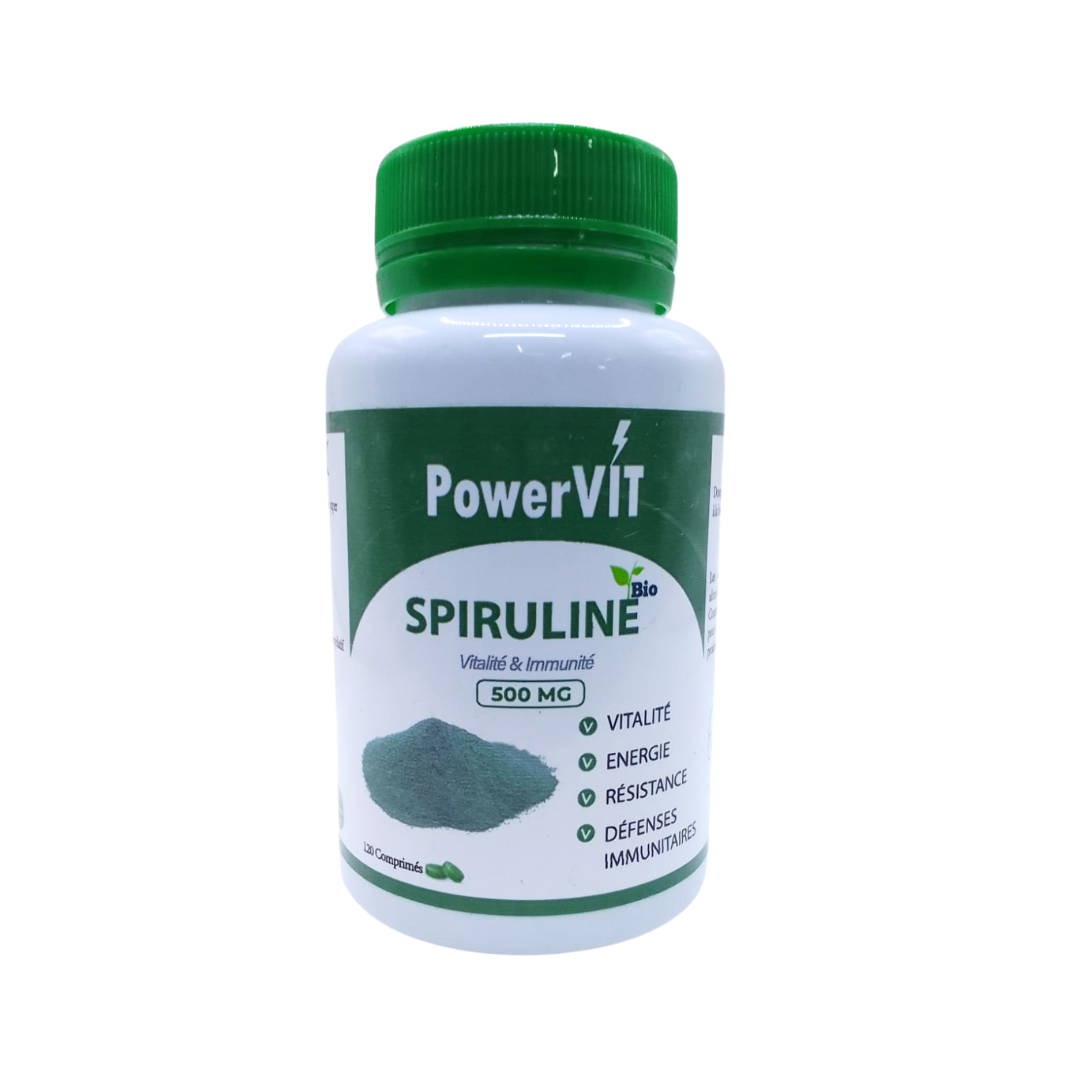 Powervit-Spiruline-500mg-120comprimes-1.png PowerVIT Spiruline 500mg 120 Comprimes – Image 1