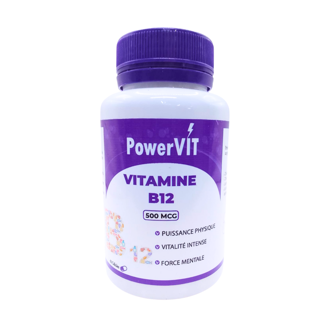 Powervit-Vitamine-B12-500MCG-60gelules-1.png PowerVIT Vitamine B12 500MCG 60 Gelules – Image 1
