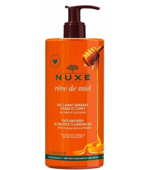 Reve-de-Miel-Gel-Lavant-Surgras-edition-Limitee-750-ml-parapharmacie-beautymall-maroc-1.jpeg NUXE Rêve de Miel Gel Lavant Surgras Visage et Corps750 ml – Image 1