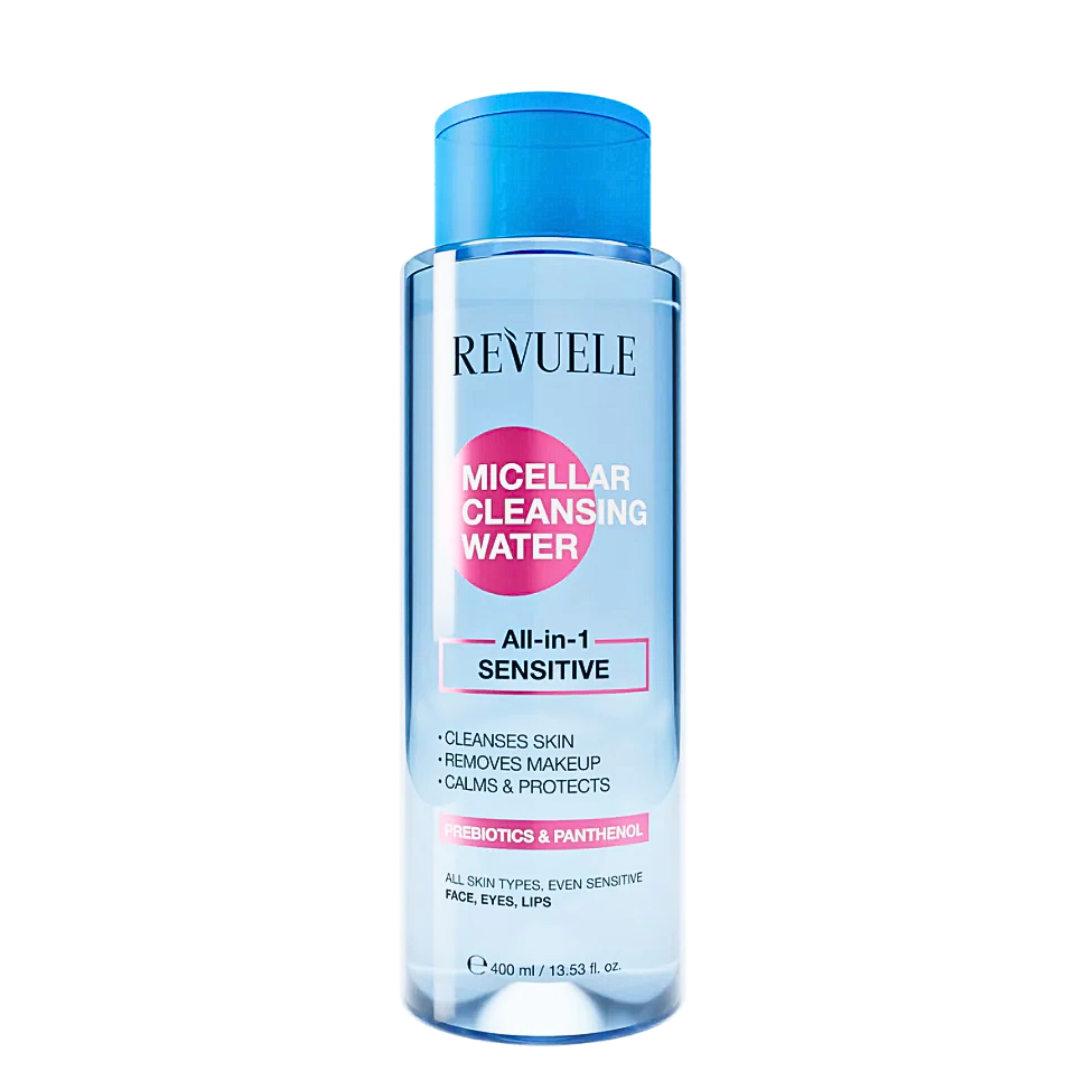 Revuele-Micellar-Cleansing-Water-All-in-1-Sensitive-400ml-1.png Revuele Micellar Cleansing Water All-In-1 Sensitive 400ml – Image 1