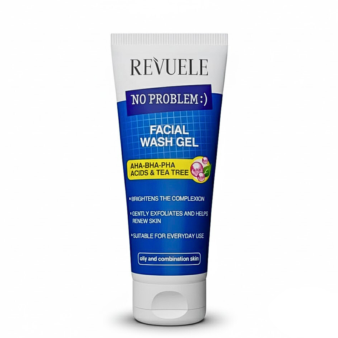 Revuele-No-Problem-Facial-Wash-Gel-AHA-BHA-PHA-Acids-Tea-Tree-200ml-1.png Revuele No Problem Facial Wash Gel AHA-BHA-PHA Acids Tea Tree 200ml – Image 1