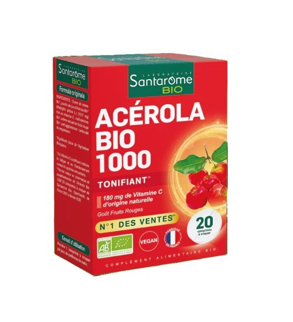 SANTAROME-ACEROLA-1000-TUBE-210CAPS-1.jpg SANTAROME ACEROLA 1000 TUBE 20 COMPRIMES – Image 1