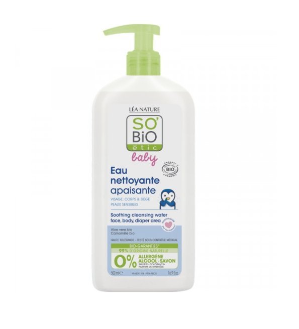 SO-BIO-BABY-EAU-NETTOYANTE-HYPOALLERGENIQUE-500ML-1.jpg SO BIO BABY EAU NETTOYANTE 500ML – Image 1
