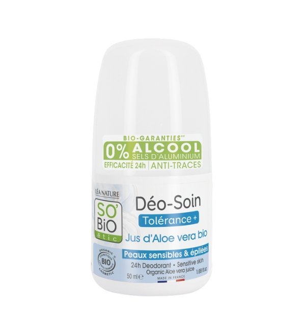 SO-BIO-DEODORANT-TOLERANCE-ALOE-VERA-50ML-1.jpg SO BIO DEODORANT TOLERANCE + ALOE VERA 50ML – Image 1