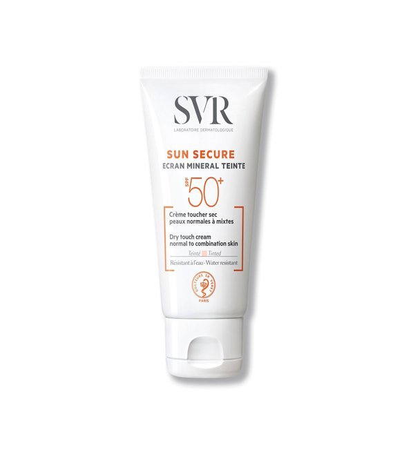 SUN-SECURE-Ecran-Mineral-Teinte-Peaux-normales-a-mixtes-1.jpg SVR SUN SECURE Écran Minéral Teinté Peaux normales à mixtes 50 SPF+ 60 G – Image 1