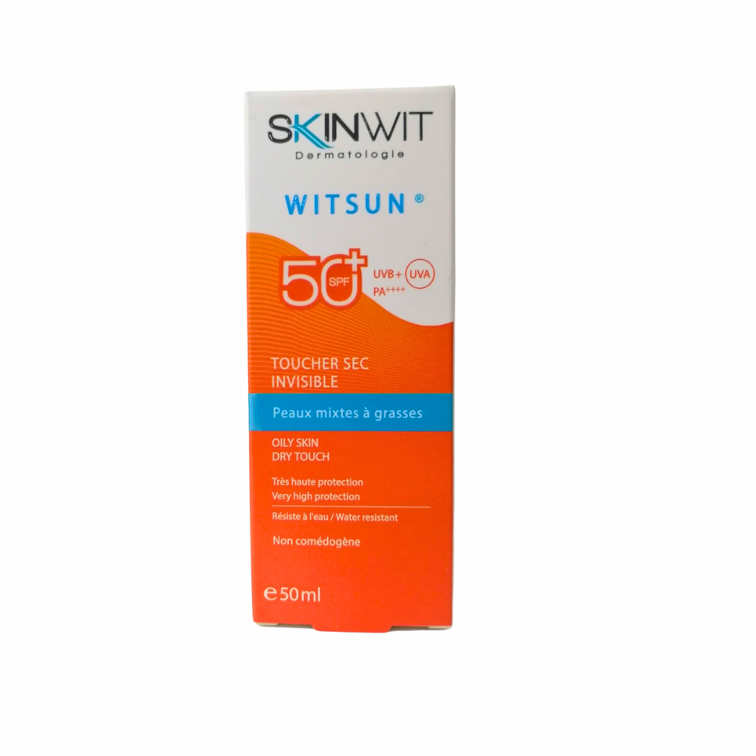 Skinwit-Witsun-Toucher-sec-invisible-pmg-spf50-50ml-1.png Skinwit Witsun Toucher Sec invisible Peaux mixtes a grasses spf50+ 50ml – Image 1