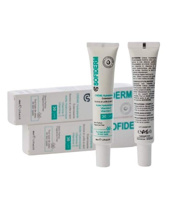 Sofiderm-Creme-hydratante-Eclaircissant-spf30-40ml-1.jpg Sofiderm Creme Hydratante Eclaircissant spf30 40ml – Image 1