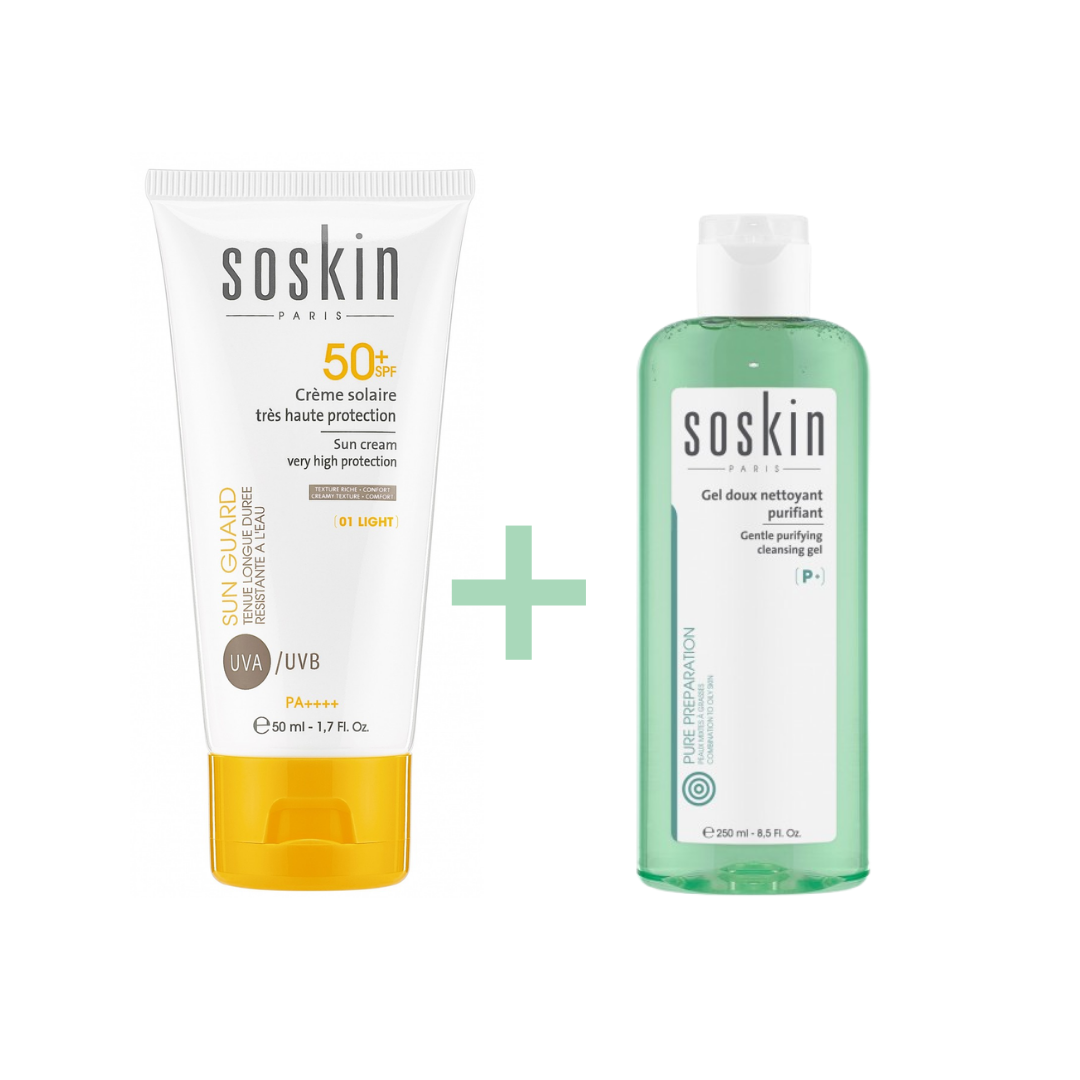 Soskin-Creme-Solaire-Teinte-01-50ml-Gel-Doux-Nettoyant-100ml-Pack-1.png Soskin Creme Solaire Teinte 01 50ml + Gel Doux Nettoyant 100ml Pack – Image 1