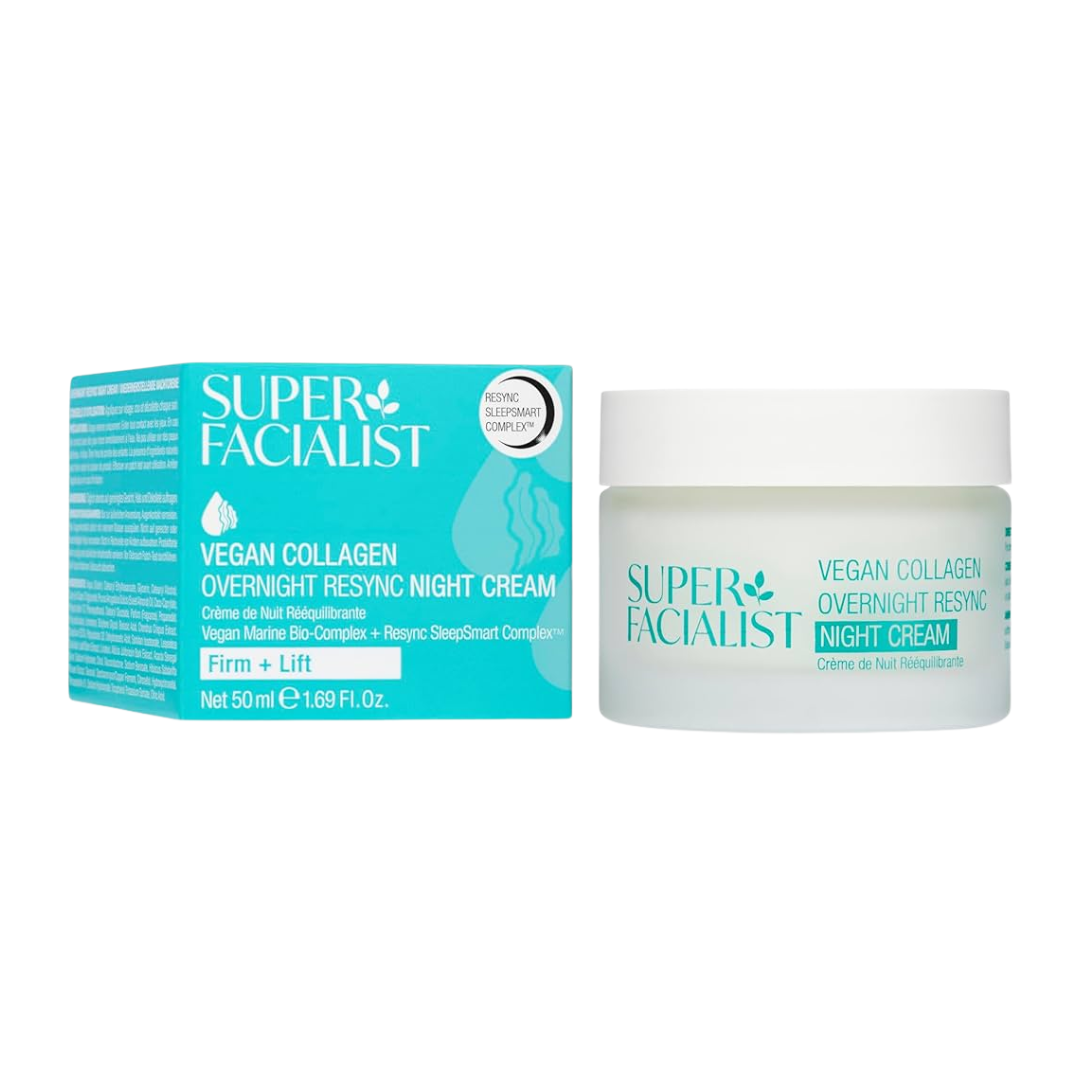 Super-Facialist-Vegan-Collagen-FirmLift-Cr-Nuit-Rerquilibrante-50ml-1.png Super Facialist Vegan Collagen Overnight Resync Night Cream 50ml – Image 1