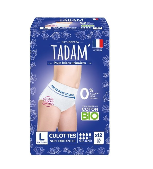 TADAM-CULOTTES-FUITES-URINAIRES-PLUS-NUIT-TAILLE-L-X12-1.jpg TADAM CULOTTES FUITES URINAIRES PLUS NUIT TAILLE L X12 – Image 1