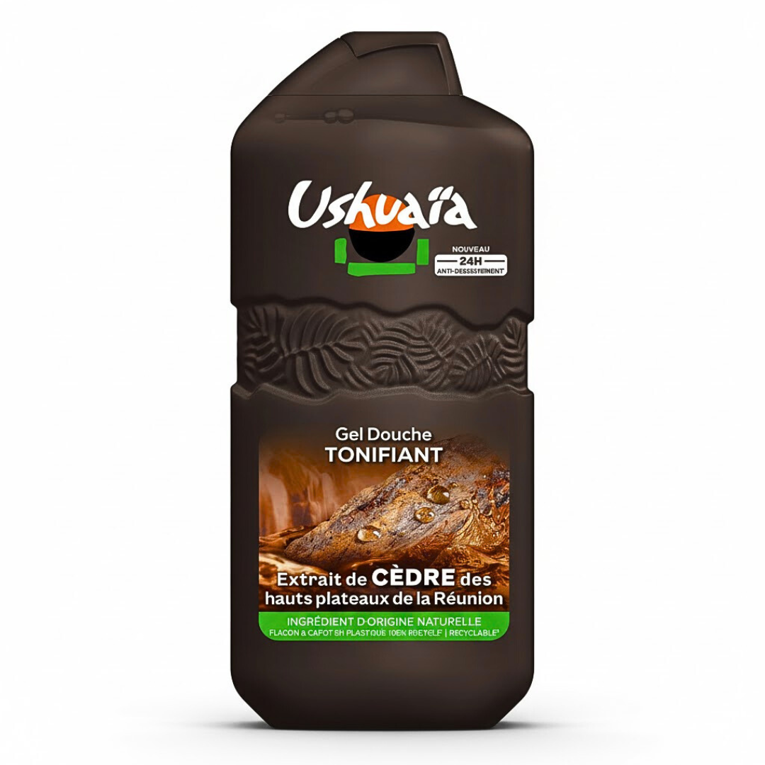 USH-Gel-Douche-Tonifiante-Cedre-280ml-1.png Ushuaia Gel Douche Tonifiante Cedre 280ml – Image 1