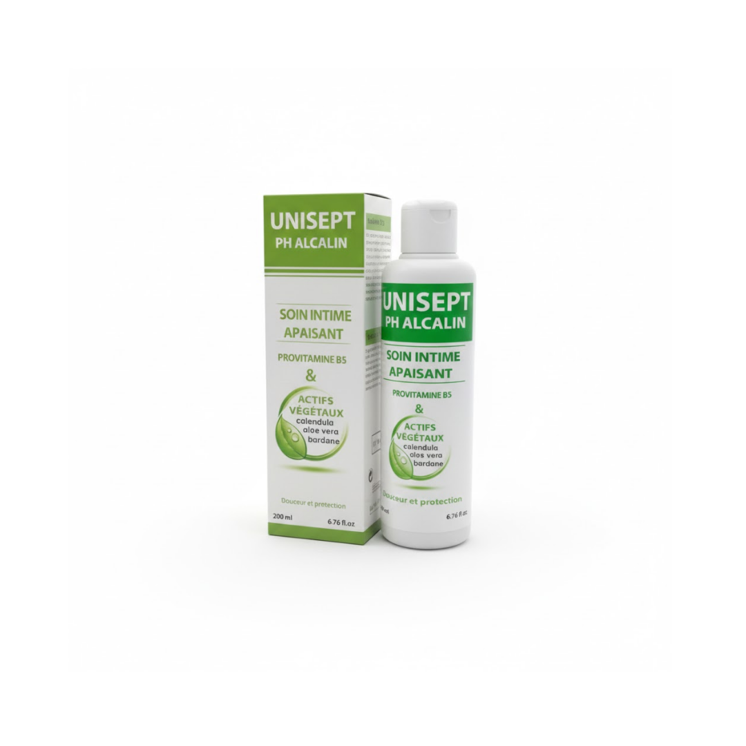 Unisept-ph-alcalin-soin-intime-apaisant-200ml.png Unisept Ph Alcalin Soin Intime Apaisant 200ml – Image 1