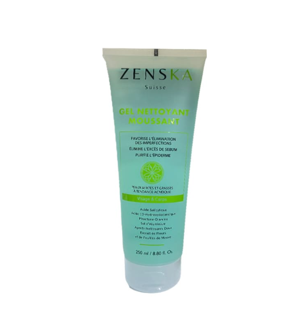 Zenska-gel-nettoyant-moussant-250ml-1.png Zenska Gel Nettoyant Moussant 250ml – Image 1