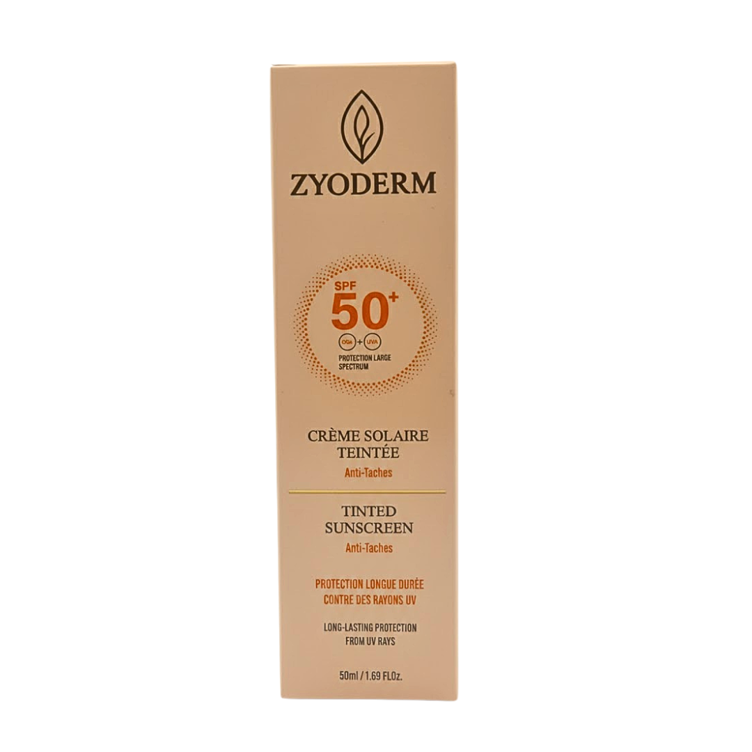 Zyoderm-Creme-Solaire-Teinte-Anti-Taches-spf50-50ml.png Zyoderm Creme Solaire Teinte Anti-Taches Spf50+ 50ml – Image 1