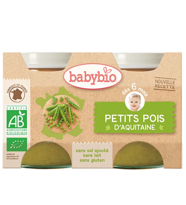 babybio-petits-pois-daquitaine-2x130g-6m-2.png BABYBIO POT PETITS POIS 2 X 130 G – Image 1
