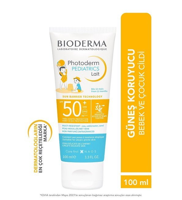 bioderma-photoderm-pediatrics-lait-spf50-1.jpg Bioderma Photoderm Lait Solaire Pediatrics Spf50+ 100ml – Image 1