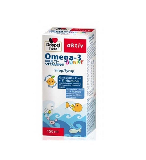 complement-alimentaire-sirop-junior-omega-3-doppel-herz-activ-150ml-1.jpg Doppel Herz Aktiv Omega-3 Junior Multivitamine Sirop 150ml – Image 1