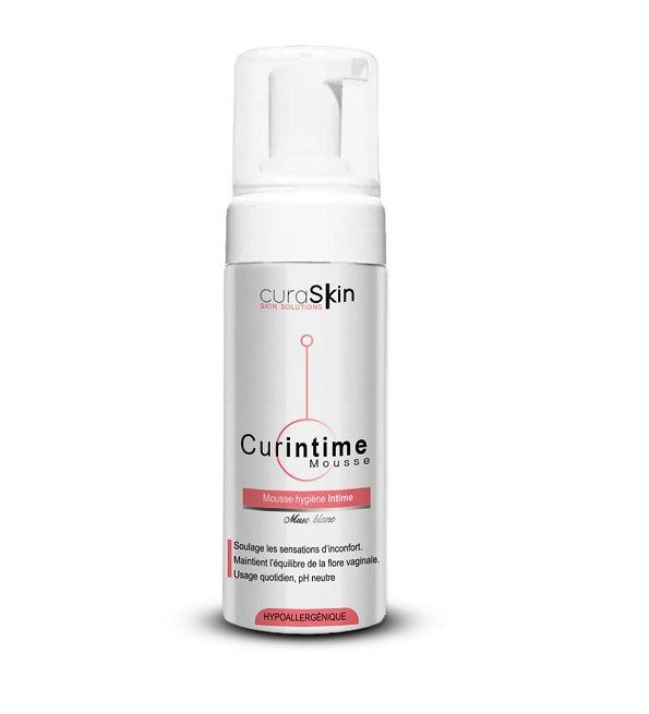 curaskin-curintime-mousse-1.jpg CURASKIN CurIntime Mousse Intime Apaisante 150ml – Image 1