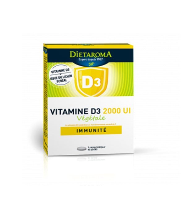 d3-1.jpg Dietaroma Vitamine D3 2000UI Vegetale 40comprimes – Image 1