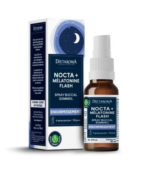 dietaroma-noctamelatonine-flash-spray-buccal-sommeil-30-ml.jpg Dietaroma Nocta+ Mélatonine Flash 30ml – Image 1