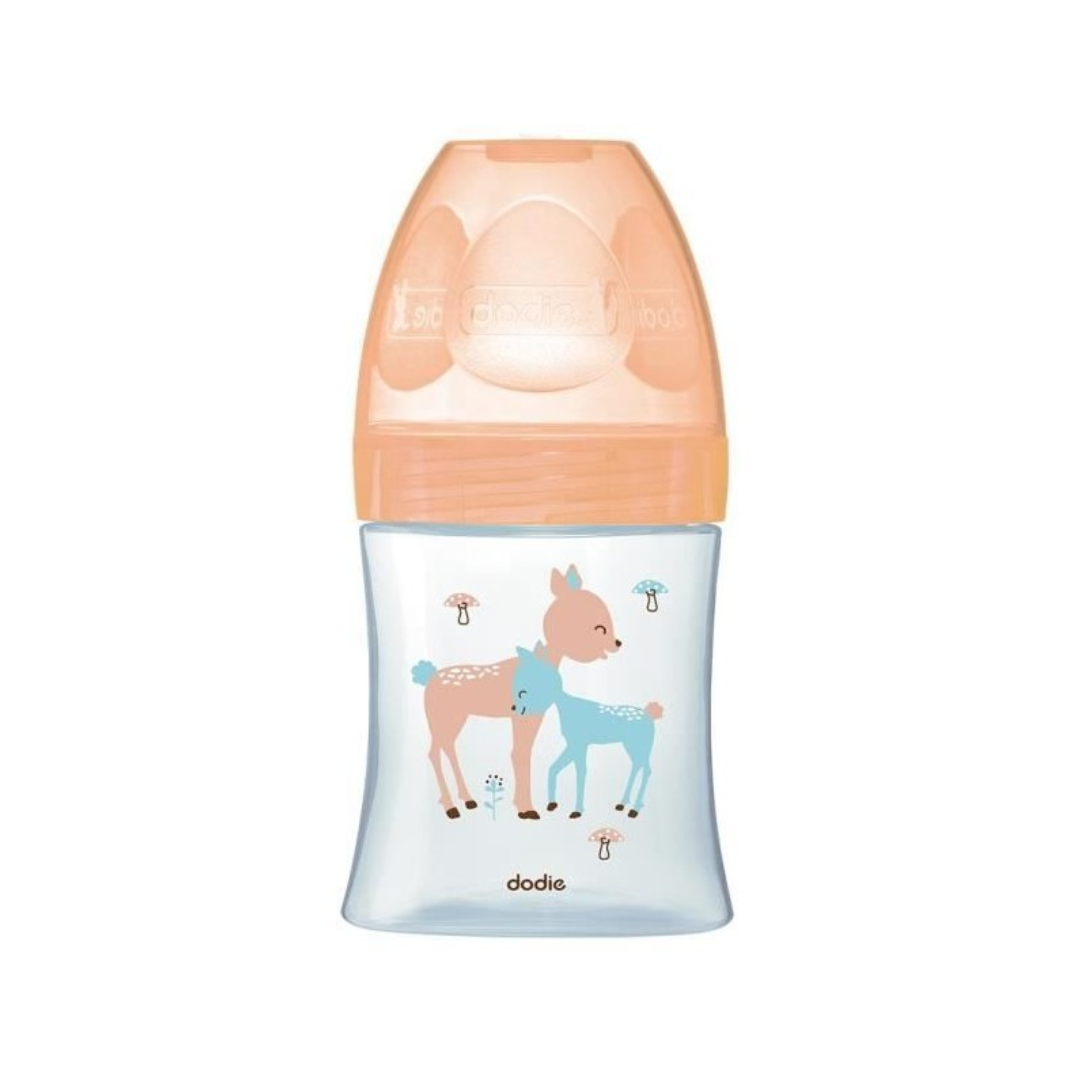 dodie-Bib-Sens-Verre-150ml-Beige-0-6m-Tet-plat-D1-1.png Dodie Biberon Sens+ Verre 150ml Beige 0-6m Tetine Plat D1 – Image 1
