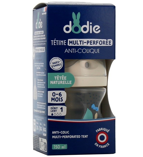 dodie-biberon-tetine-multi-perforee-dodie24-1.jpg DODIE Biberon Tétine Multi-Perforée ROSE 0-6mois 150ml – Image 1