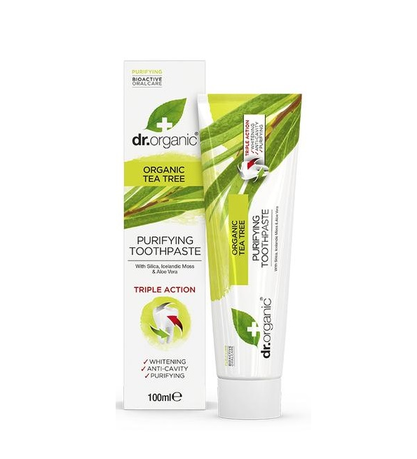 droganic-tea_tree_dentifrice-1.png Dr Organic Dentifrice Tea Tree 100Ml – Image 1