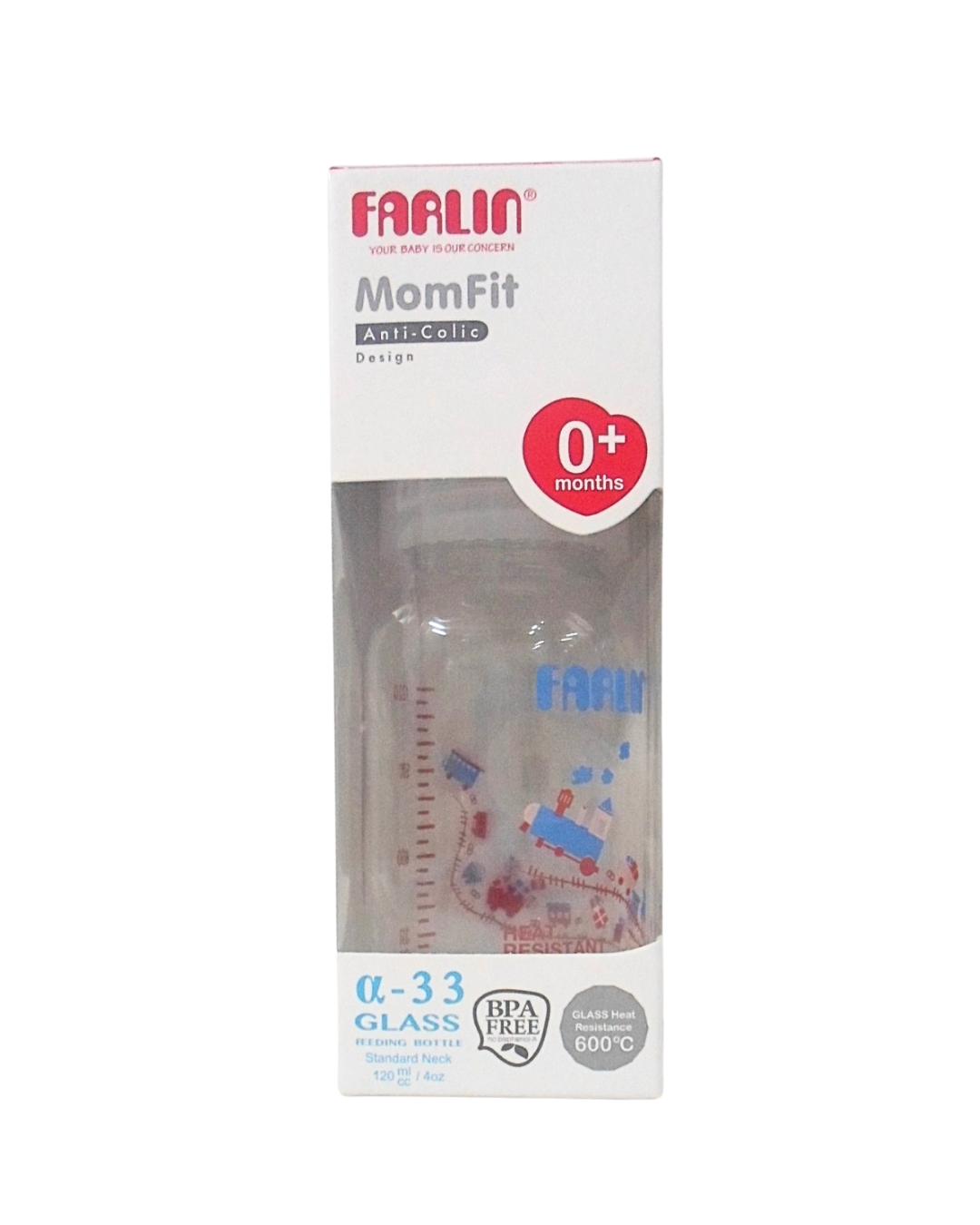 farlin-bib-en-verre-borocilic-PM-120ml-1.png Farlin Biberon En Verre Borocilic 120ml – Image 1