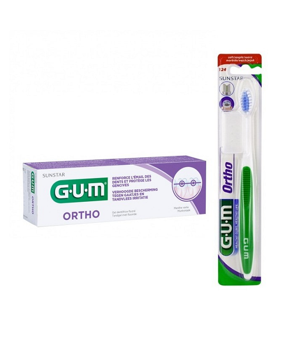 gum-dentifrice-ortho-brosse-a-dent-493.png Gum dent ortho 75ml+Bad orthontic 124 pack – Image 1