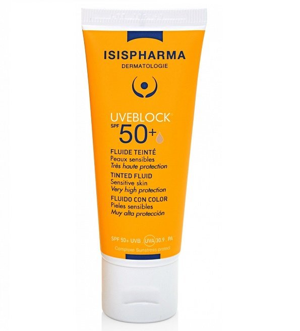 isispharma-Fluideteinte.jpg isispharma-uveblock-spf50-fluide-tres-haute-protection-40ml – Image 1