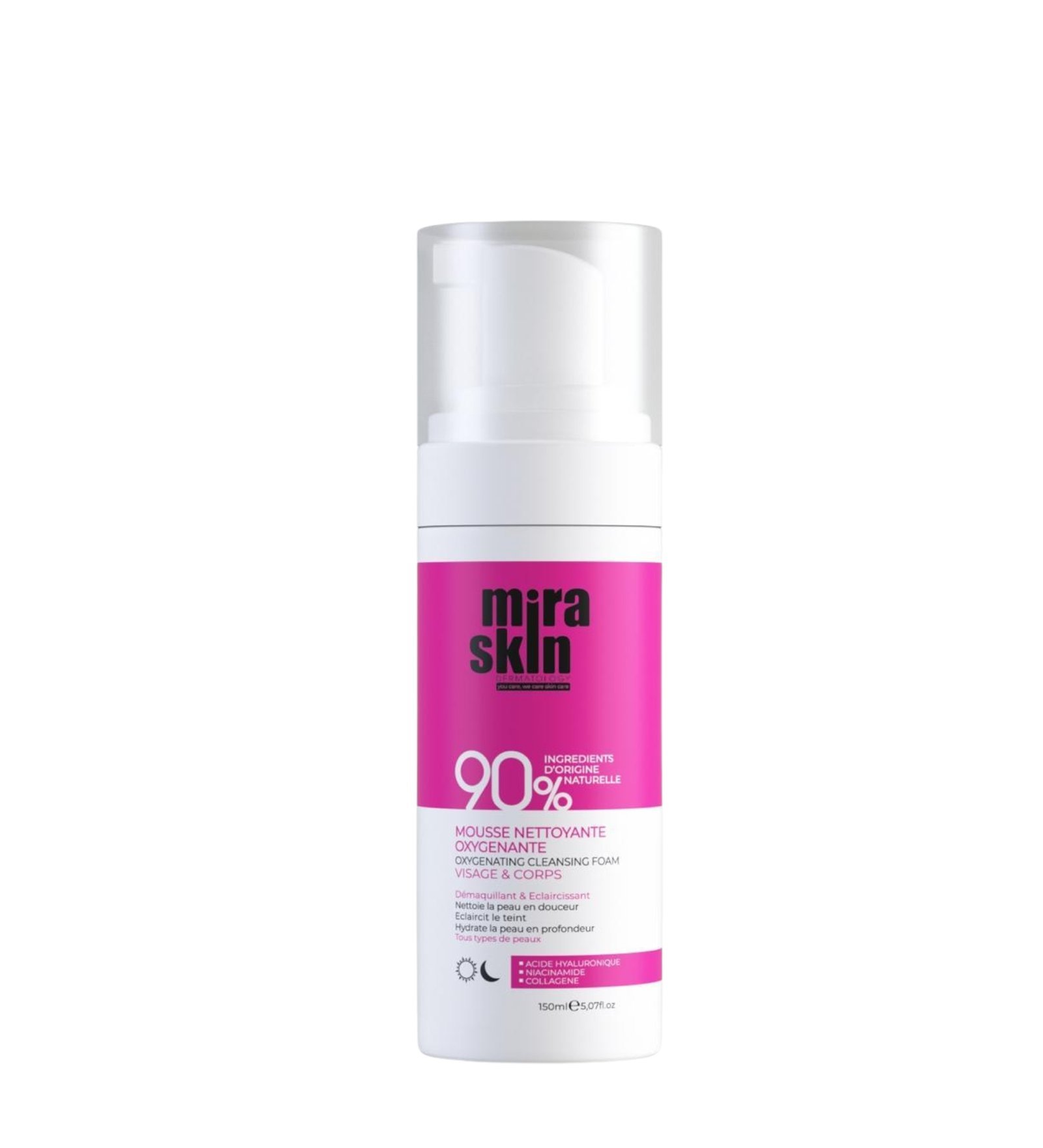 miraskin-mousse-nettoyante.jpg Miraskin Mousse Nettoyante Oxygenante 150ml – Image 1