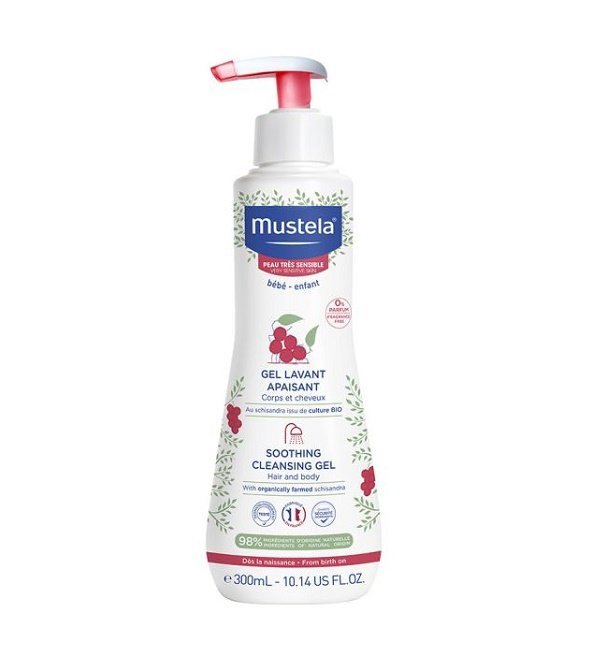 mustela-gel-lavant-300ml-1.jpg Mustela Gel Lavant Apaisant Corps Et Cheveux Peaux Tres Sensibles 300ml – Image 1