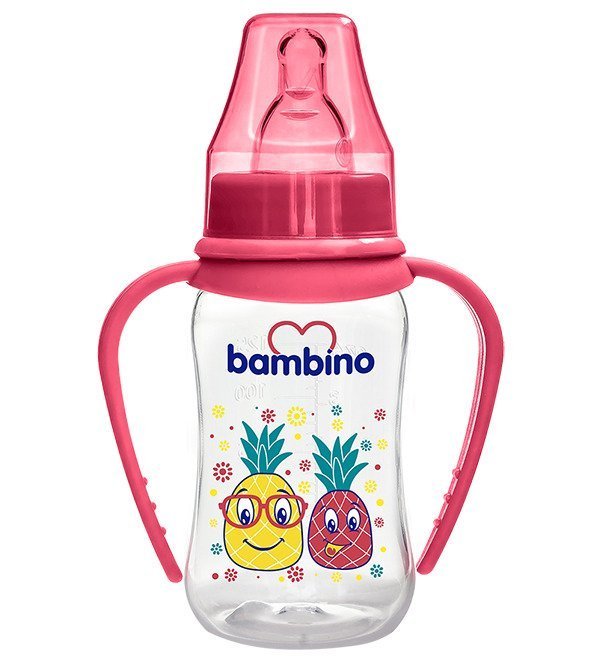 t065-1.jpg Bambino biberon naturel avec poigne +0m 150ml Ref T065 – Image 1