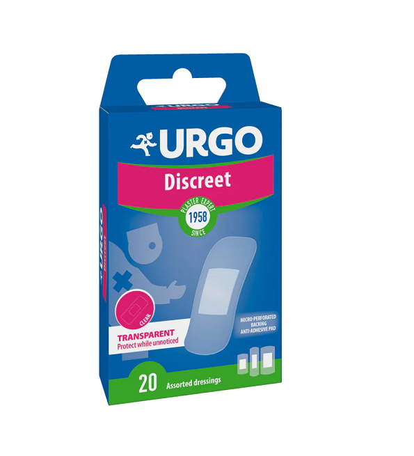 urgo-discret-boite-de20.png Urgo Discret Transparent 20 Pansements – Image 1