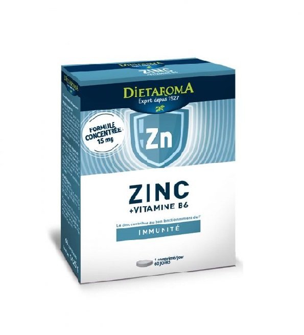 zinc-vitamine-b6-1.jpg Dietaroma Zinc +Vitamine B6 60 comprimé – Image 1