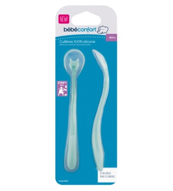 3220660285167-1.jpg Bebe Confort - Cuillères en silicone douces (x2) Taille 2 (4M +) – Image 1