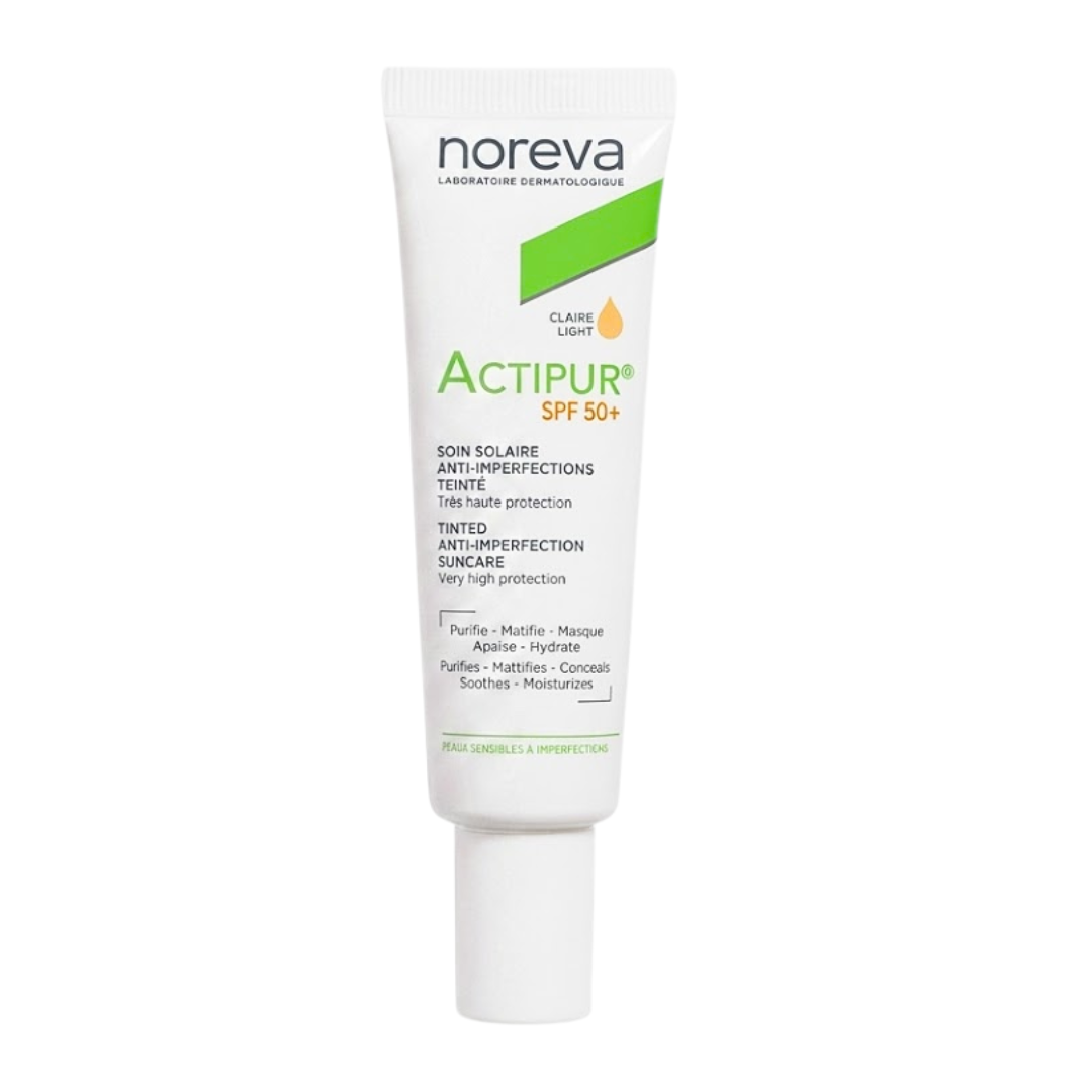 Actipur-Ecran-Solaire-Anti-imperfection-Teinte-Claire-spf50-30ml.png Noreva Actipur Ecran Solaire Anti-imperfection Teinte Claire Spf50+ 30ml – Image 1
