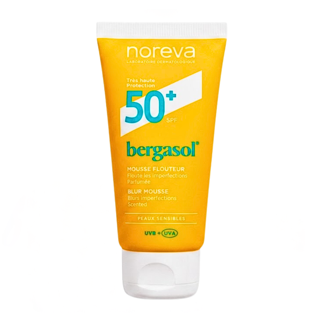 Bergasol-Ecran-Blur-Mousse-spf50-50ml.png Noreva Bergasol Ecran Blur Mousse Flouteur Spf50+ 50m – Image 1