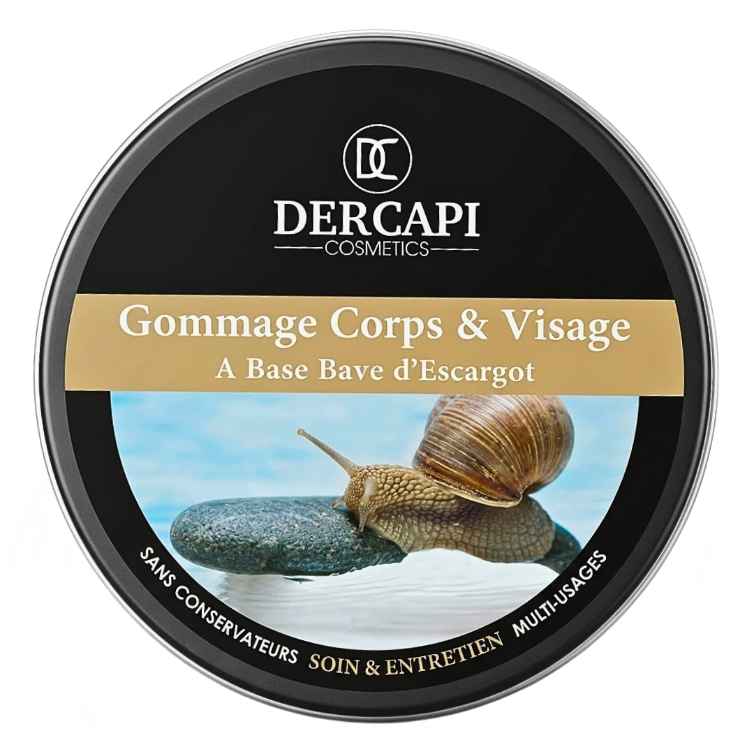 Dercapi-Gommage-A-Bave-DEscargot-Corps-et-Cheveux-200ml.png Dercapi Gommage A Bave D'escargot Corps Et Visage 200ml – Image 1
