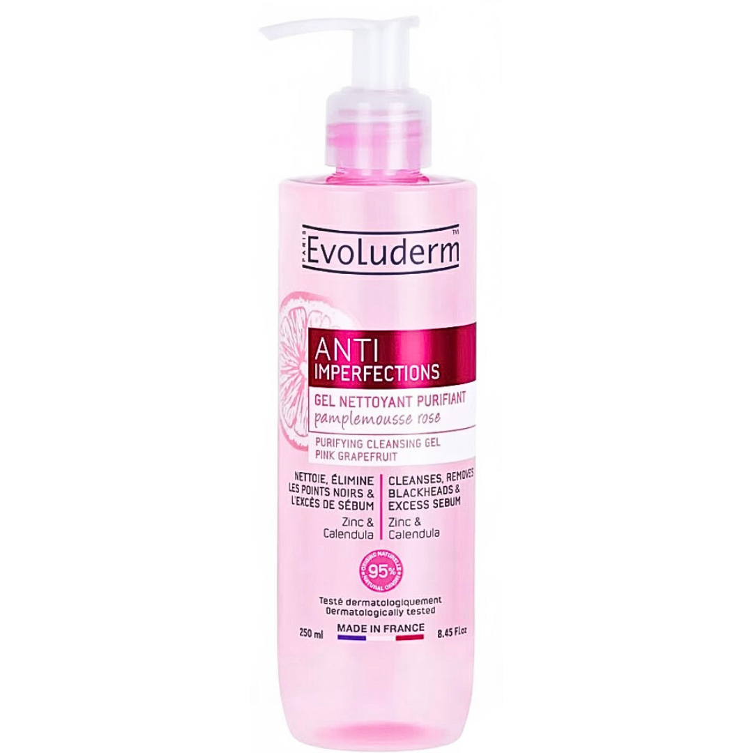 Evoluderm-Gel-Nettoyant-Purifiant-Anti-Imperfection-250ml.png Evoluderm Gel Nettoyant Purifiant Anti-Imperfection 250ml – Image 1